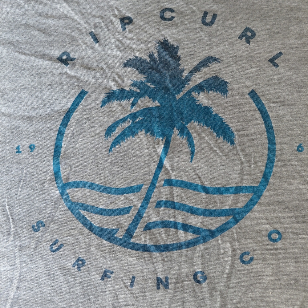 Rip Curl Light Gray Tee with Blue Logo - Picture 3 of 3